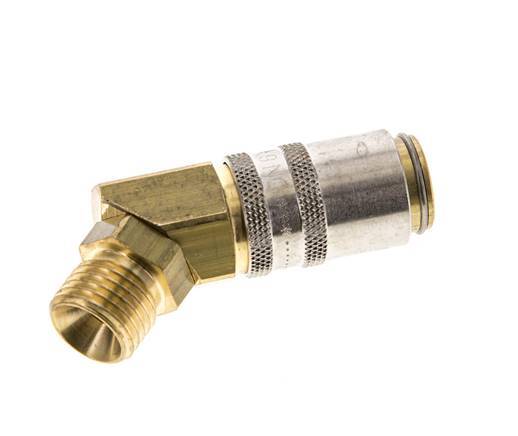 Brass DN 6 Mold Coupling Socket M14x1.5 Male Threads 45-deg