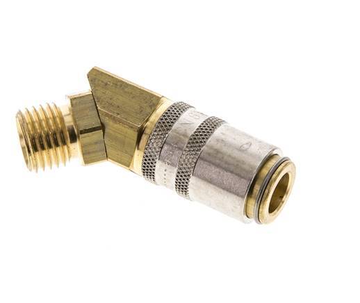 Brass DN 6 Mold Coupling Socket M14x1.5 Male Threads 45-deg