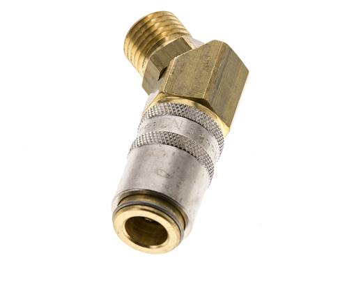 Brass DN 6 Mold Coupling Socket M14x1.5 Male Threads 45-deg