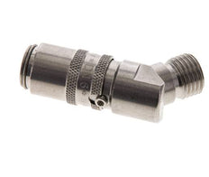 Stainless Steel DN 6 Mold Coupling Socket M14x1.5 Male Threads Double Shut-Off 45-deg