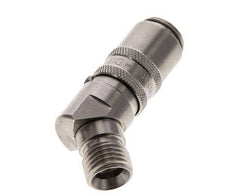 Stainless Steel DN 6 Mold Coupling Socket M14x1.5 Male Threads Double Shut-Off 45-deg