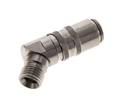 Stainless Steel DN 6 Mold Coupling Socket M14x1.5 Male Threads Double Shut-Off 45-deg