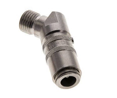 Stainless Steel DN 6 Mold Coupling Socket M14x1.5 Male Threads Double Shut-Off 45-deg