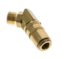 Brass DN 6 Mold Coupling Socket M14x1.5 Male Threads Unlocking Protection Double Shut-Off 45-deg