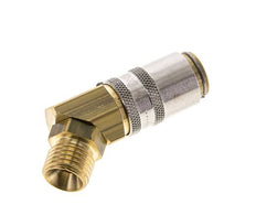 Brass DN 6 Mold Coupling Socket M14x1.5 Male Threads Unlocking Protection 45-deg