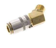 Brass DN 6 Mold Coupling Socket G 1/4 inch Male Threads Unlocking Protection 45-deg