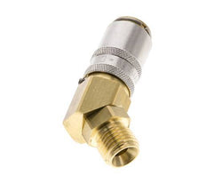 Brass DN 6 Mold Coupling Socket G 1/4 inch Male Threads Unlocking Protection 45-deg