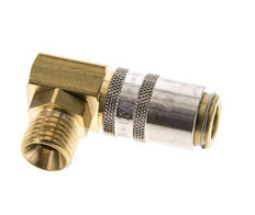 Brass DN 6 Mold Coupling Socket M14x1.5 Male Threads 90-deg