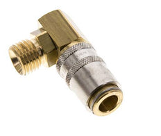 Brass DN 6 Mold Coupling Socket M14x1.5 Male Threads 90-deg