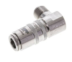 Stainless Steel DN 6 Mold Coupling Socket G 1/4 inch Male Threads 90-deg