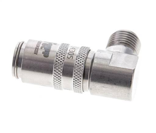 Stainless Steel DN 6 Mold Coupling Socket G 1/4 inch Male Threads 90-deg