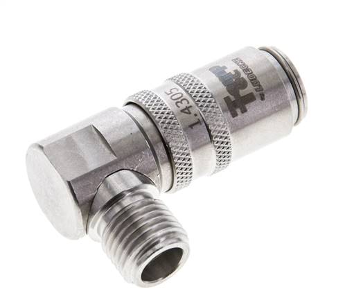 Stainless Steel DN 6 Mold Coupling Socket G 1/4 inch Male Threads 90-deg