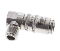 Stainless Steel DN 6 Mold Coupling Socket G 1/4 inch Male Threads 90-deg