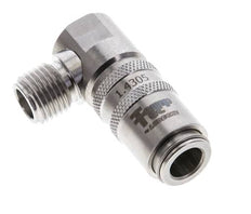 Stainless Steel DN 6 Mold Coupling Socket G 1/4 inch Male Threads 90-deg