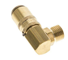 Brass DN 6 Mold Coupling Socket M14x1.5 Male Threads Unlocking Protection Double Shut-Off 90-deg