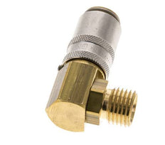 Brass DN 6 Mold Coupling Socket M14x1.5 Male Threads Unlocking Protection 90-deg