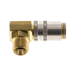 Brass DN 6 Mold Coupling Socket M14x1.5 Male Threads Unlocking Protection 90-deg