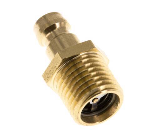 Brass DN 6 Mold Coupling Plug M14x1.5 Male Threads Double Shut-Off