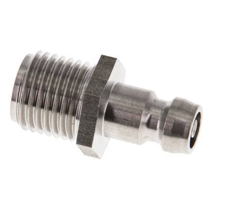 Stainless Steel DN 6 Mold Coupling Plug G 1/4 inch Male Threads Double Shut-Off