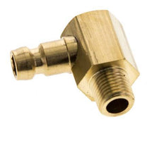 Brass DN 6 Mold Coupling Plug M10x1 Male Threads (Conical) 90-deg [2 Pieces]