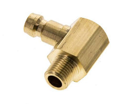 Brass DN 6 Mold Coupling Plug M10x1 Male Threads (Conical) 90-deg [2 Pieces]