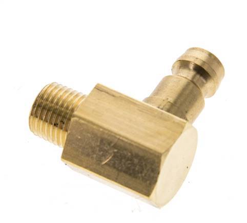 Brass DN 6 Mold Coupling Plug M10x1 Male Threads (Conical) 90-deg [2 Pieces]