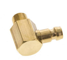 Brass DN 6 Mold Coupling Plug M10x1 Male Threads (Conical) 90-deg [2 Pieces]