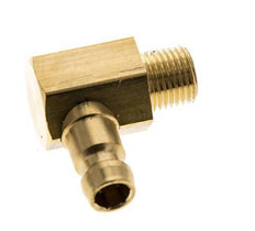 Brass DN 6 Mold Coupling Plug M10x1 Male Threads (Conical) 90-deg [2 Pieces]