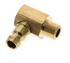 Brass DN 6 Mold Coupling Plug M10x1 Male Threads (Conical) 90-deg [2 Pieces]