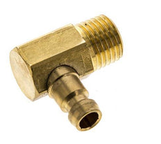 Brass DN 6 Mold Coupling Plug M14x1.5 Male Threads (Conical) 90-deg