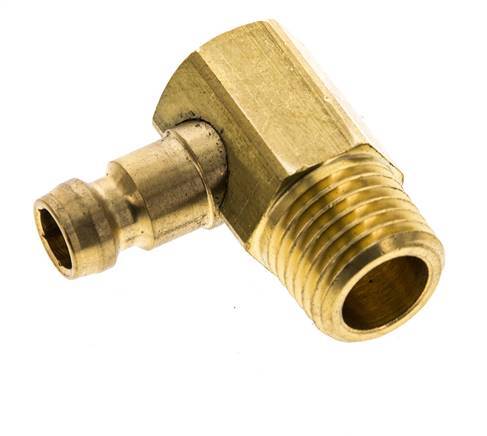 Brass DN 6 Mold Coupling Plug M14x1.5 Male Threads (Conical) 90-deg