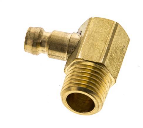 Brass DN 6 Mold Coupling Plug M14x1.5 Male Threads (Conical) 90-deg