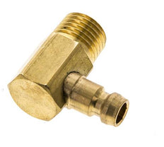 Brass DN 6 Mold Coupling Plug M14x1.5 Male Threads (Conical) 90-deg