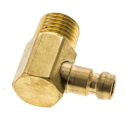 Brass DN 6 Mold Coupling Plug M14x1.5 Male Threads (Conical) 90-deg