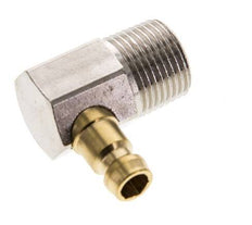 Brass DN 6 Mold Coupling Plug R 3/8 inch Male Threads 90-deg