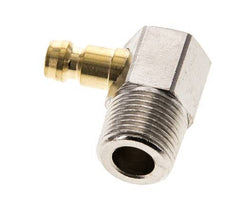 Brass DN 6 Mold Coupling Plug R 3/8 inch Male Threads 90-deg