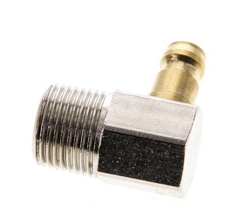 Brass DN 6 Mold Coupling Plug R 3/8 inch Male Threads 90-deg