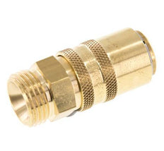 Brass DN 9 Mold Coupling Socket G 1/2 inch Male Threads Double Shut-Off