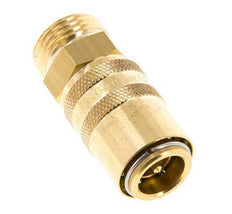 Brass DN 9 Mold Coupling Socket G 1/2 inch Male Threads Double Shut-Off