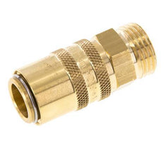 Brass DN 9 Mold Coupling Socket G 1/2 inch Male Threads Double Shut-Off