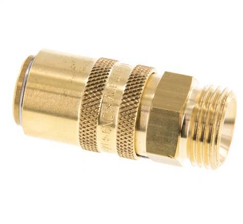 Brass DN 9 Mold Coupling Socket G 1/2 inch Male Threads Double Shut-Off