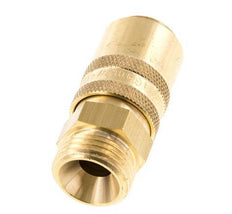 Brass DN 9 Mold Coupling Socket G 1/2 inch Male Threads Double Shut-Off