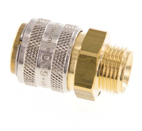 Brass DN 9 Mold Coupling Socket G 3/8 inch Male Threads