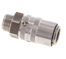 Stainless Steel DN 9 Mold Coupling Socket G 3/8 inch Male Threads Double Shut-Off