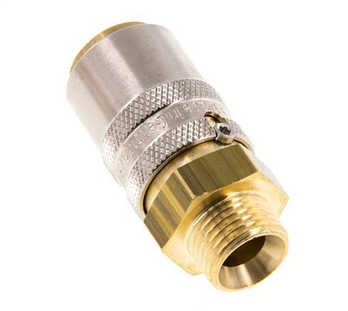 Brass DN 9 Mold Coupling Socket M16x1.5 Male Threads Unlocking Protection