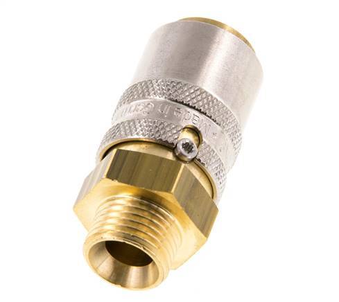 Brass DN 9 Mold Coupling Socket M16x1.5 Male Threads Unlocking Protection