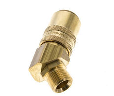 Brass DN 9 Mold Coupling Socket M16x1.5 Male Threads Double Shut-Off 45-deg