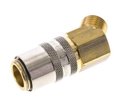 Brass DN 9 Mold Coupling Socket M16x1.5 Male Threads 45-deg