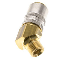 Brass DN 9 Mold Coupling Socket M16x1.5 Male Threads 45-deg