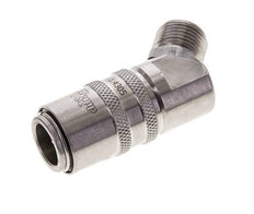 Stainless Steel DN 9 Mold Coupling Socket G 3/8 inch Male Threads Double Shut-Off 45-deg